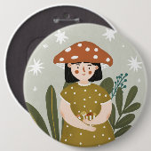 Schaltfläche "niedlich Watercolor Mushroom" Button (Vorne & Hinten)