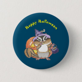 Schaltfläche "niedliche Chipmunk-Halloween-Kids" Button