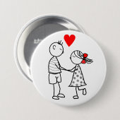 Schaltfläche "niedliche Couple Romantic Liebe" Button (Vorne & Hinten)