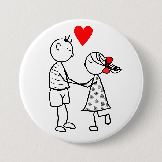Schaltfläche "niedliche Couple Romantic Liebe" Button (Vorderseite)