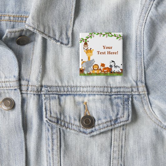 Schaltfläche "niedliche Jungle-Baby-Tiere" Button (Beispiel)