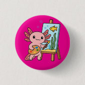 Schaltfläche niedliche Künstlerin Axolotl Button (Vorderseite)