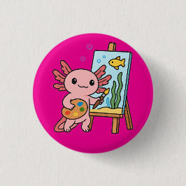 Schaltfläche niedliche Künstlerin Axolotl Button