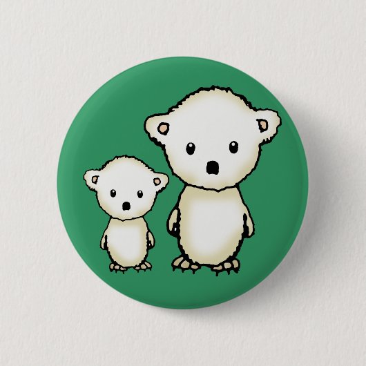 Schaltfläche "niedliche Polarbären" Button (Vorderseite)