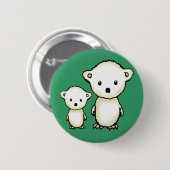 Schaltfläche "niedliche Polarbären" Button (Vorne & Hinten)