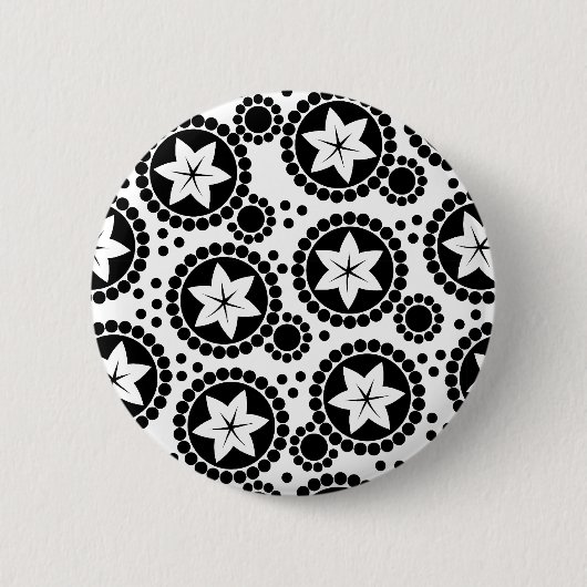Schaltfläche "niedliche Schwarz-weiße Blume" Button (Vorderseite)