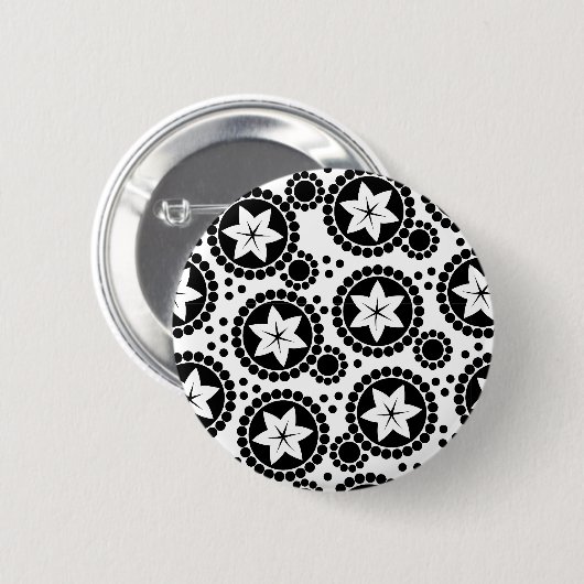 Schaltfläche "niedliche Schwarz-weiße Blume" Button (Vorne & Hinten)