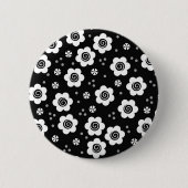 Schaltfläche "niedliche Schwarz-weiße Blume" Button (Vorderseite)