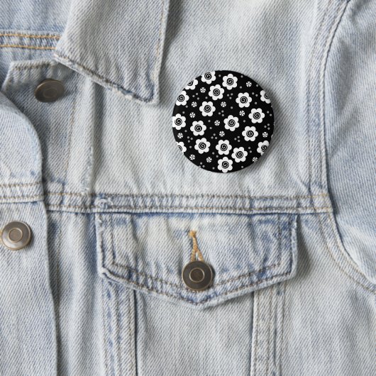 Schaltfläche "niedliche Schwarz-weiße Blume" Button (Beispiel)