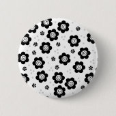 Schaltfläche "niedliche Schwarz-weiße Blume" Button (Vorderseite)