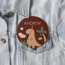 Schaltfläche "niedlicher Dinosaurier Geburtstag-Pa Button