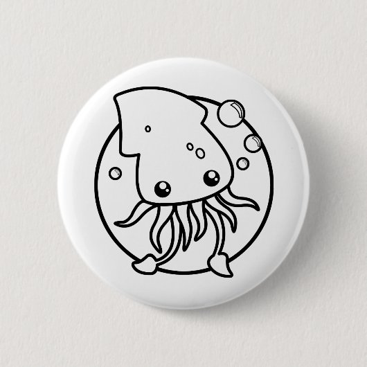 Schaltfläche "niedlicher Tintenfisch" Button (Vorderseite)
