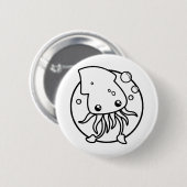 Schaltfläche "niedlicher Tintenfisch" Button (Vorne & Hinten)