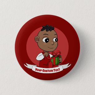 Schaltfläche "niedlicher Weihnachtsbaby-Cartoon" Button