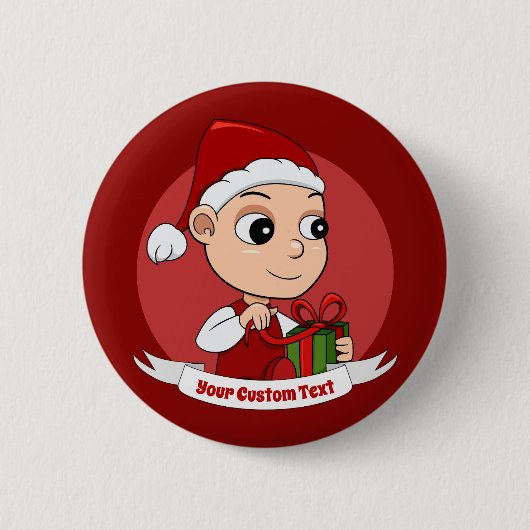 Schaltfläche "niedlicher Weihnachtsbaby-Cartoon" Button (Vorderseite)