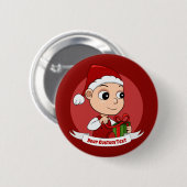 Schaltfläche "niedlicher Weihnachtsbaby-Cartoon" Button (Vorne & Hinten)