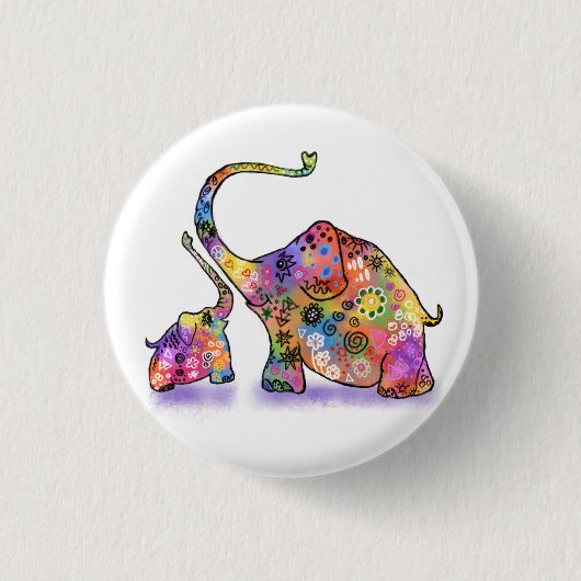 Schaltfläche "niedliches Baby und Mama" Button (Vorderseite)