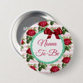 Schaltfläche "Nonna zu Rose mit Blumenmuster" Button (Vorne & Hinten)