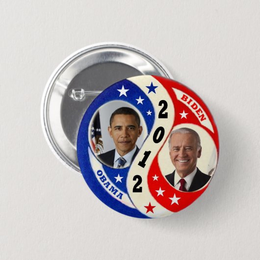 Schaltfläche Obama Biden 2012 Jugate Button (Vorne & Hinten)