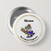 Schaltfläche oder Name-Tag für Beste Zahnhygiene Button (Vorne & Hinten)