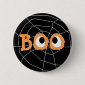 Schaltfläche "Orange and Black Halloween Boo Eyeba Button (Vorderseite)