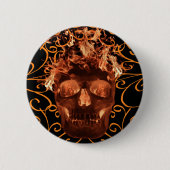 Schaltfläche "Orange Flaming Skull" Button (Vorderseite)