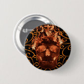 Schaltfläche "Orange Flaming Skull" Button (Vorne & Hinten)