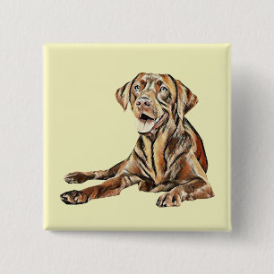 Schaltfläche "Pastel Zeichnend Schokolade-Labrador Button