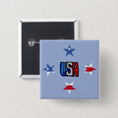 Schaltfläche "Patriotische Stars" Button (Vorne & Hinten)