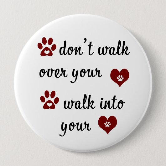 Schaltfläche "Paw Heart Quote" Button (Vorderseite)