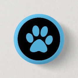 Schaltfläche Pawprint in Blau und Schwarz Button