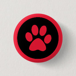 Schaltfläche Pawprint in Rot und Schwarz Button