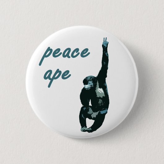 Schaltfläche "Peace Ape Metal Pinback" Button (Vorderseite)