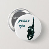 Schaltfläche "Peace Ape Metal Pinback" Button (Vorne & Hinten)