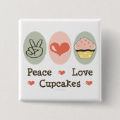 Schaltfläche "Peace Liebe Cupcakes" Button (Vorderseite)