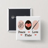Schaltfläche "Peace Liebe Flute" Button (Vorne & Hinten)