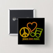 Schaltfläche "Peace Liebe Music" Button (Vorne & Hinten)