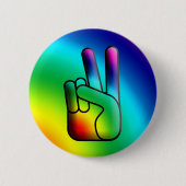 Schaltfläche "Peace Out Hand Sign Hippie" Button (Vorderseite)
