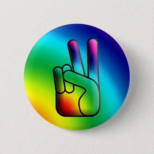 Schaltfläche "Peace Out Hand Sign Hippie" Button (Vorderseite)