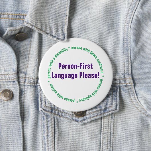 Schaltfläche "Person First Language" Button (Beispiel)