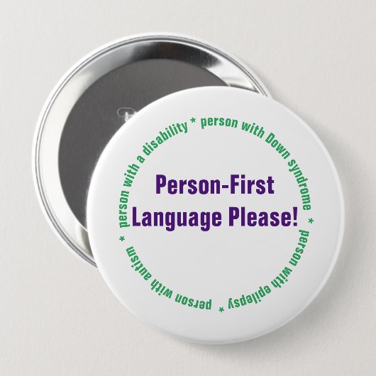 Schaltfläche "Person First Language" Button (Vorne & Hinten)