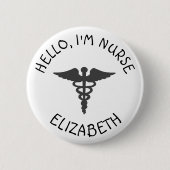 Schaltfläche "personalisiert Hello Im Nurse" (Name Button (Vorderseite)
