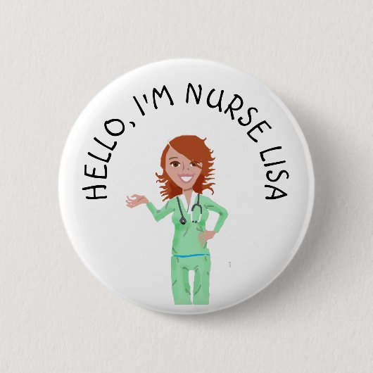 Schaltfläche "personalisiert Hello Im Nurse" (Name Button (Vorderseite)