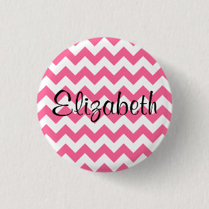 Schaltfläche personalisiert rosa Zickzack Muster Button