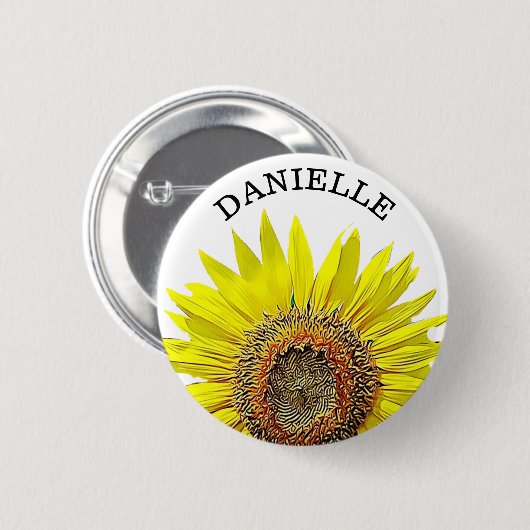 Schaltfläche "personalisiert Sunflower Name" Button (Vorne & Hinten)