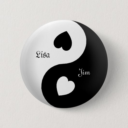 Schaltfläche "personalisiert Yin Yang Liebe" Button (Vorderseite)