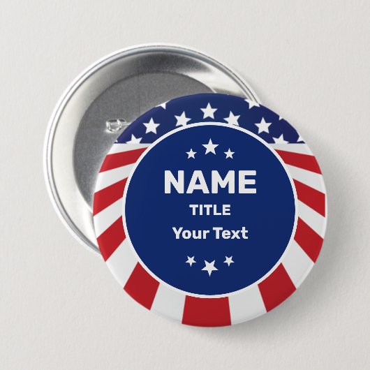 Schaltfläche "personalisierte Wahlkampagne USA" Button (Vorne & Hinten)