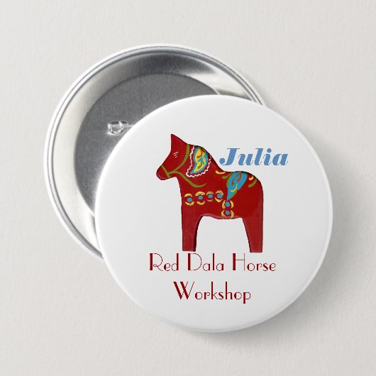 Schaltfläche "Personalisierter Name des Dala Pferd Button (Vorne & Hinten)