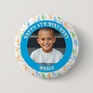 Schaltfläche "personalisiertes Alter, Name und Fot Button