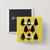 Schaltfläche Pflanze A Baumquadrat Button (Vorne & Hinten)
